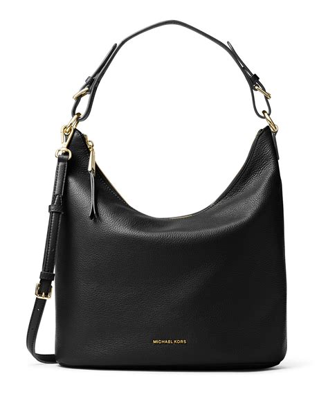 michael kors large lupita hobo black|Michael Kors hobo bag.